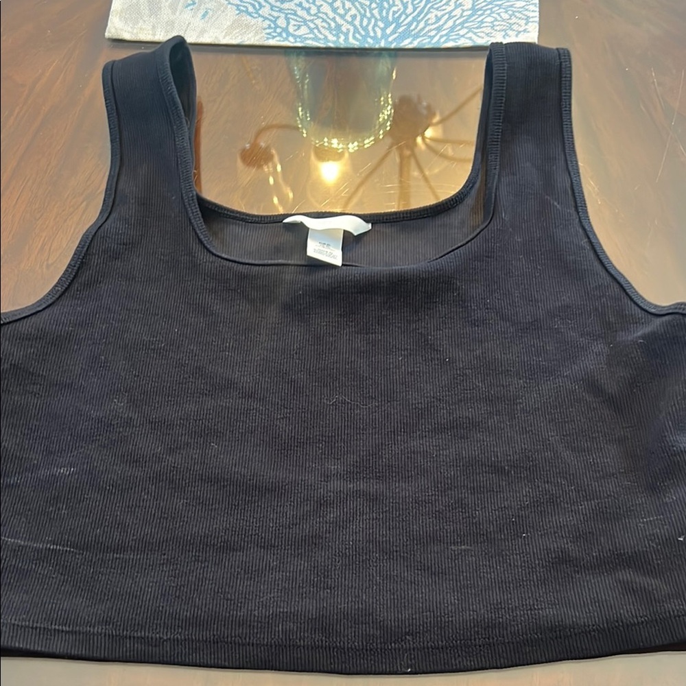 Black Ribbed Women's Crop Top